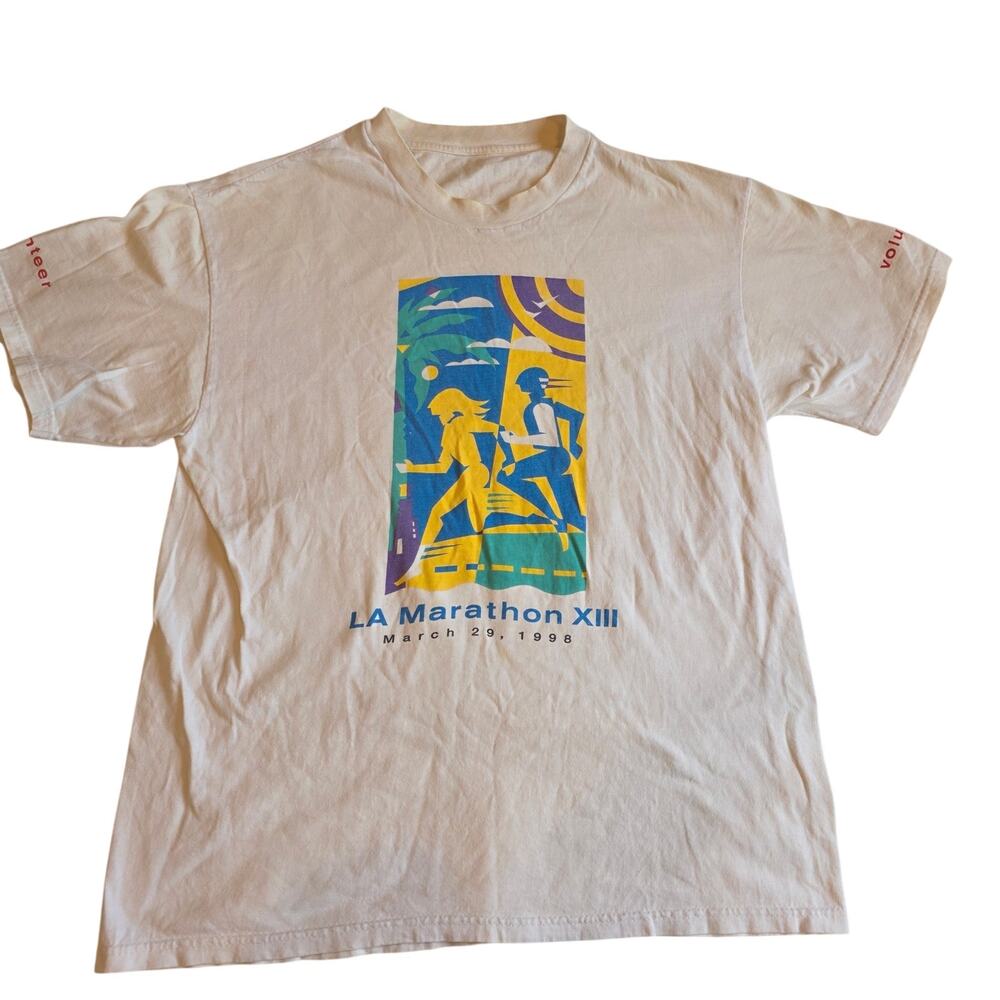 Vintage 1998 LA Marathon XIII  T Shirt Honda Large